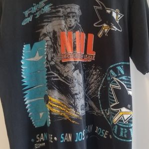 Vtg 1991 Aop San Jose Sharks tshirt